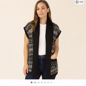 Christopher Banks Black and White Sweater Vest